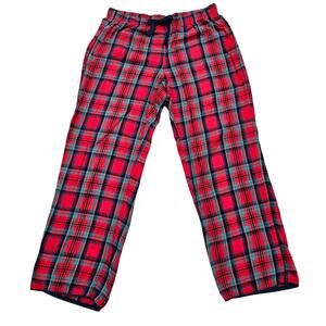 Red Plaid Pants Victoria's Secret Size M Drawstring Med Pjs Pajama Bottoms VGUC